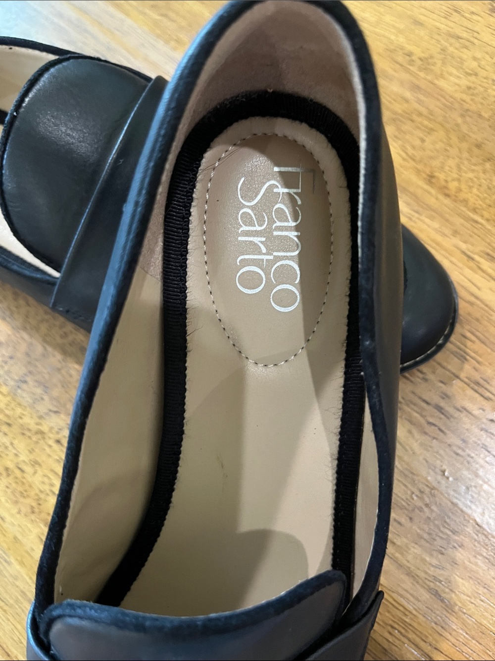 Franco Sarto Black Leather Women's Loafers - Picture 2 of 6